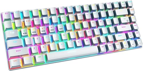 Teclado mecánico inalámbrico para juegos mini teclado recargable de 24 Gtipo CBluetooth con retroiluminación RGB interruptor rojo 84 teclas portátil