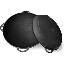 Dutch Oven Pot with Lid Syton 12.5 Quarts 12 L - Camping Dutch Oven - Cast Iron Cookware Set - Uzbek Kazan Cast Iron   Premium Camping Cookware   2 in 1 Lid as Frying Pan + Cauldron