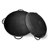 Dutch Oven Pot with Lid Syton (12.5 Quarts (12 L) - Camping Dutch Oven - Cast Iron Cookware Set - Uzbek Kazan Cast Iron – Premium Camping Cookware – 2 in 1 Lid as Frying Pan + Cauldron