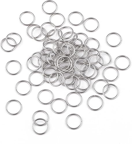 Miniatura 6 de 300 anillos de acero inoxidable de 0.394 pulgadas para hacer joyas, anillos abiertos de plata de calibre 18 para pulseras, aretes y collares