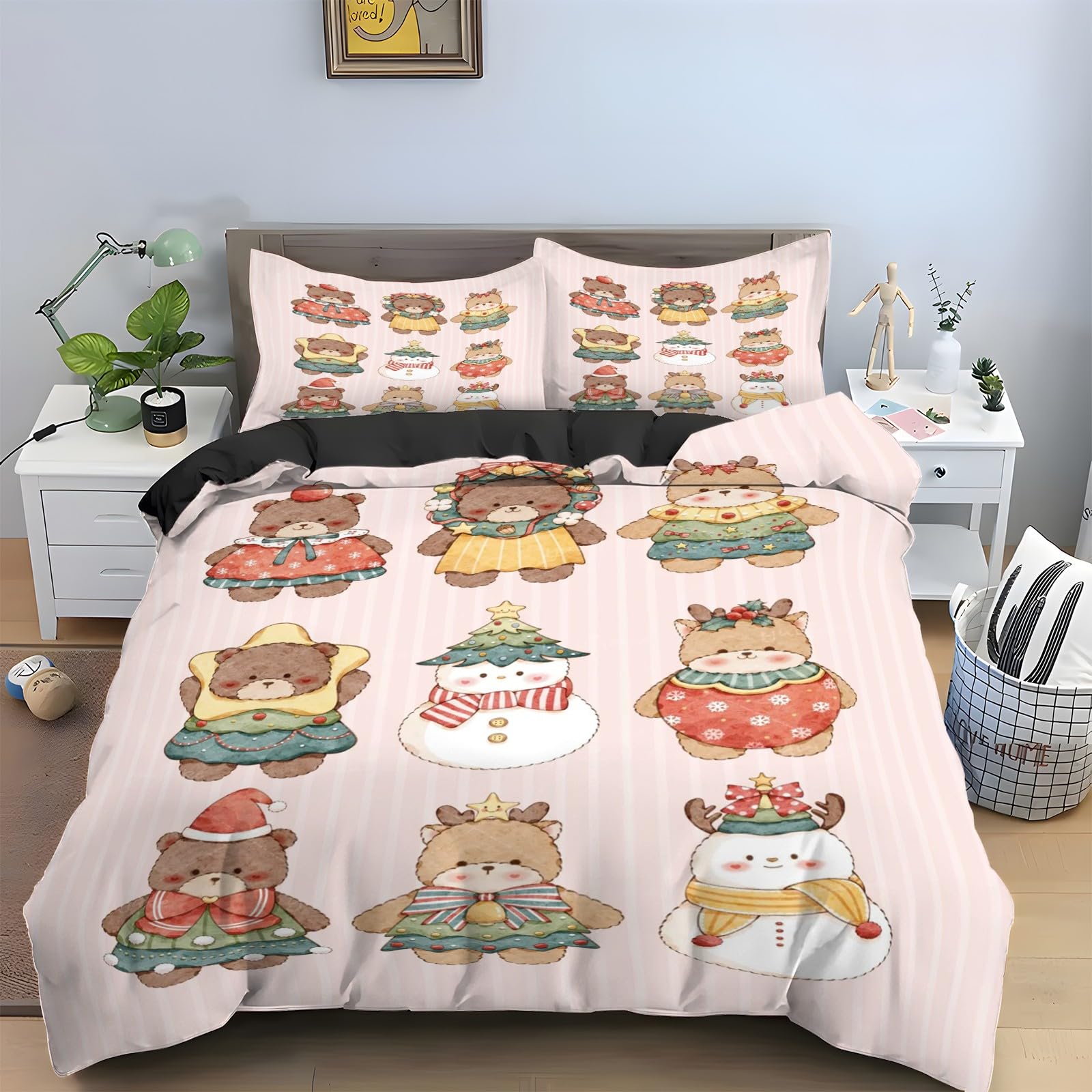 Housse de couette 240x260 bonhomme de neige pour une ambiance magique de Noël