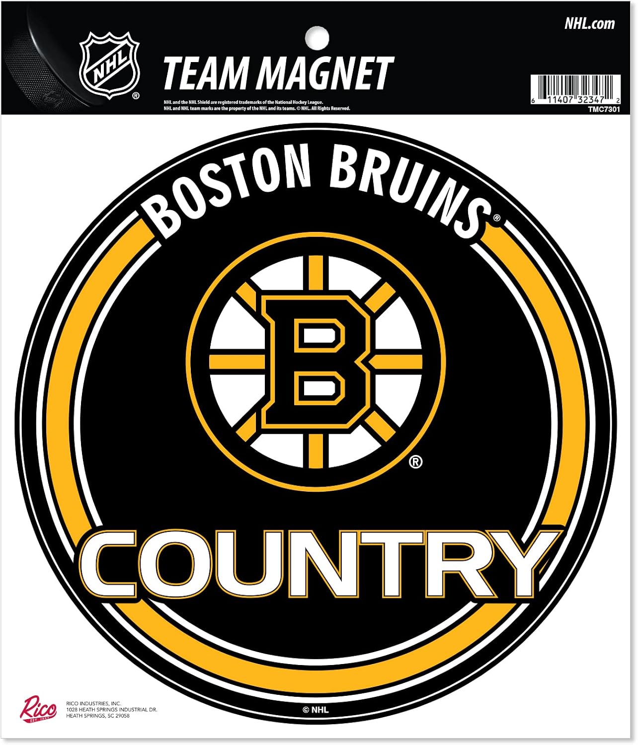 Rico Industries NHL Hockey Boston Bruins 8" Round Magnet