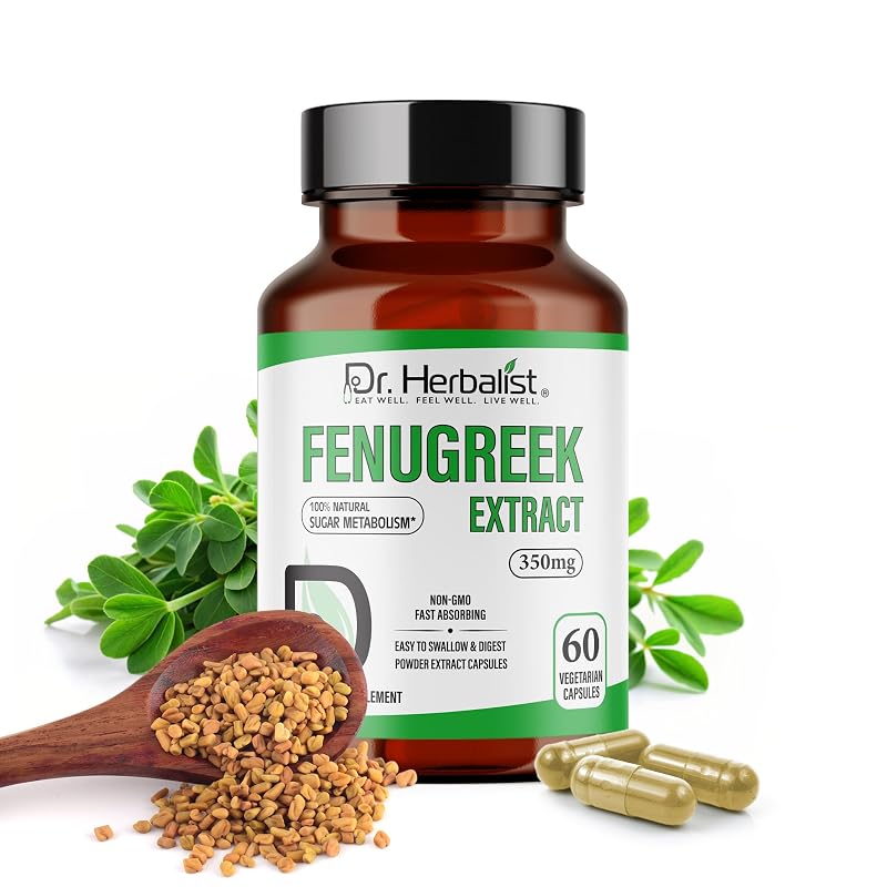 Dr. HERBALIST Suplemento de Feno-grego 350 mg 120 cápsulas