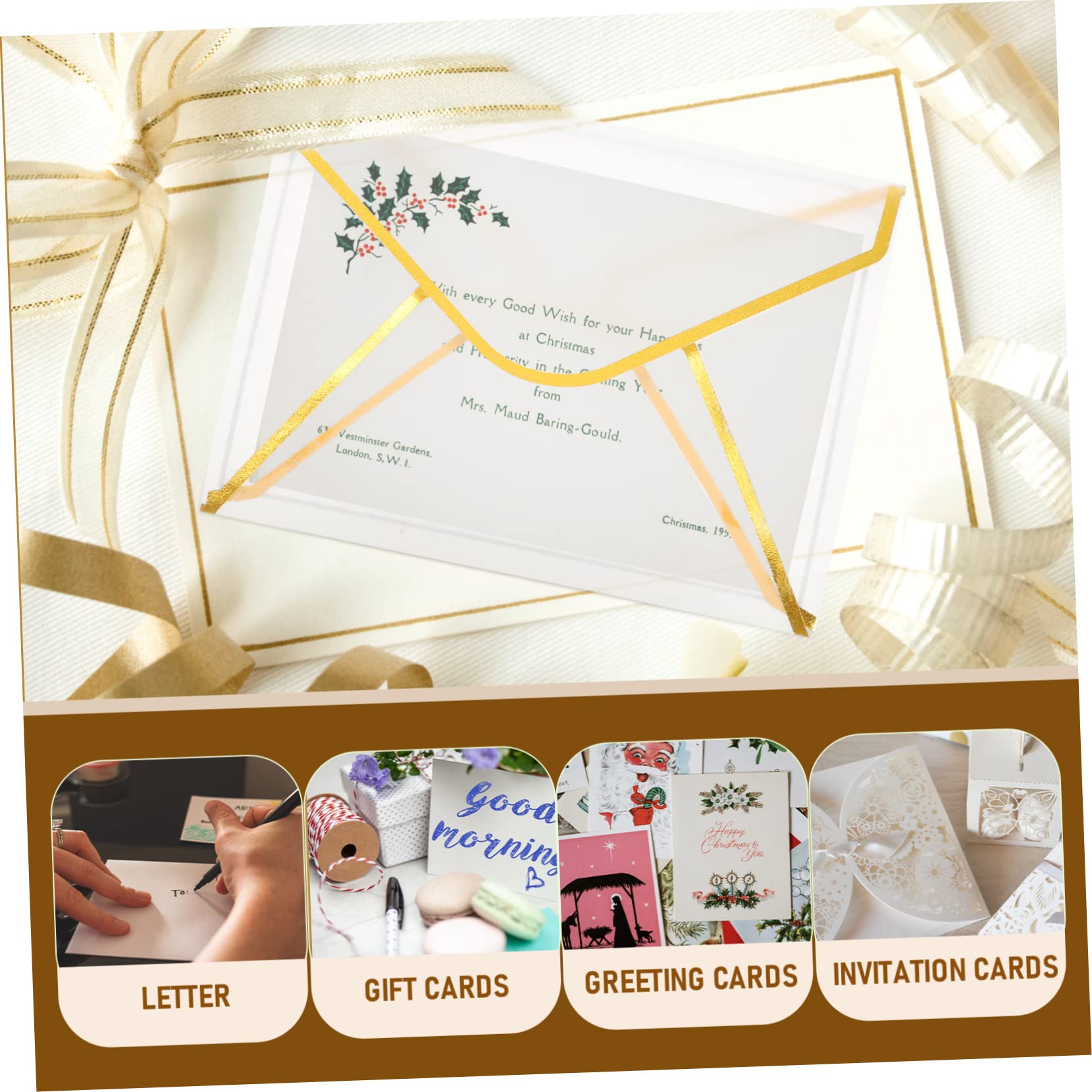 ARTIBETTER 5 Set Buste Per Matrimoniali Buste Trasparenti Per Biglietti Ringraziamento E Design Elegante E Facile Piegare E Chiudere Aggiungi Un Tuoi 20 Pezzi*5