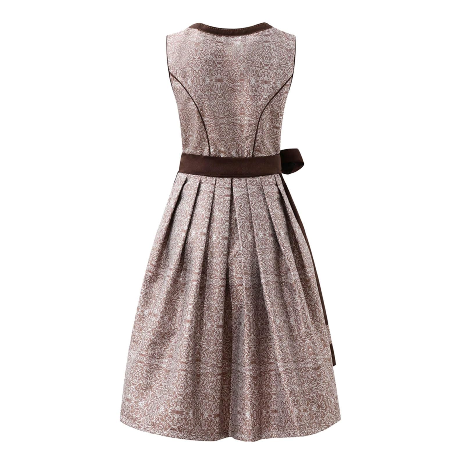 Dirndl Damen Dirndelkleider Trachten Kleid Für Oktoberfest, Oktoberfest Damenkleid Zweiteiliges Dirndl Bierfest Tracht Kostüm Stil Brautjungfer Festliche Traditionelle Deutsche Kultur Verkleidung