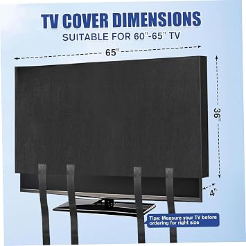 65 Inch TV Moving Box with Adjustable Straps – Full Protection Felt Dust & Scratch Protector for 60-65 Inch Flat Screen TVs