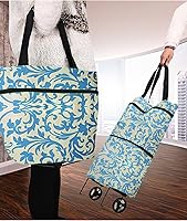 Vista 4 de Bolsa de compras plegable con ruedas plegable carrito de la compra reutilizable bolsas de compras bolsas de comestibles bolsa de compras con ruedas