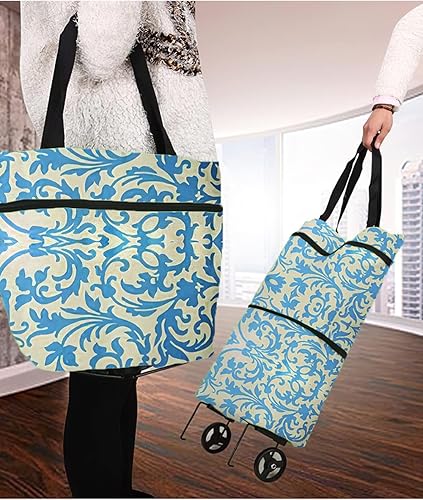 Miniatura 4 de Bolsa de compras plegable con ruedas plegable carrito de la compra reutilizable bolsas de compras bolsas de comestibles bolsa de compras con ruedas
