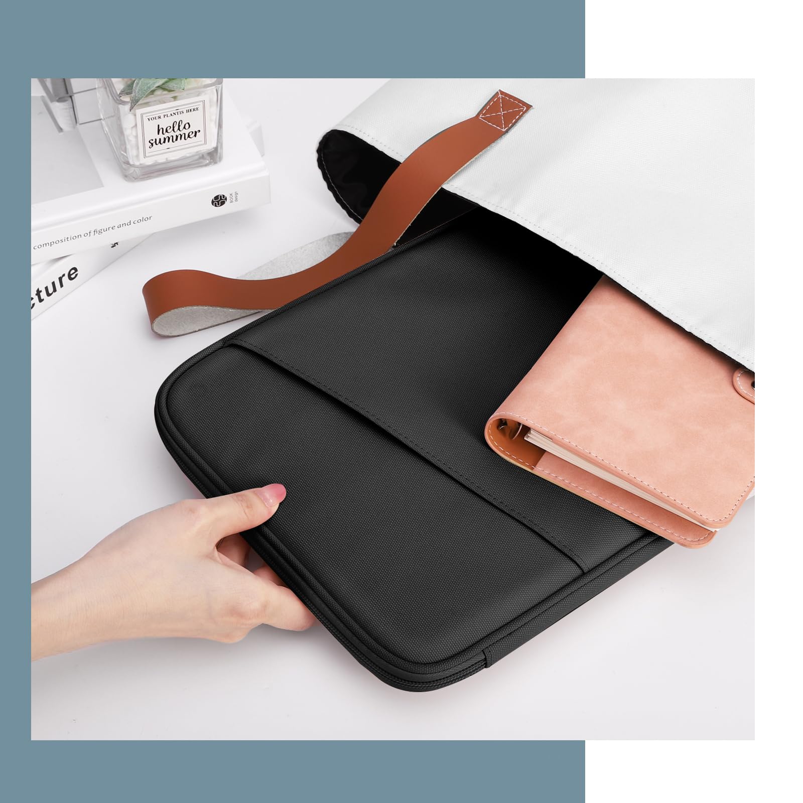 TiMOVO Torba na laptopa 13 cali do MacBook Neo (model 2026/A3404), smukłe etui ochronne z kieszenią na akcesoria, wyściełane, wodoodporne, czarna