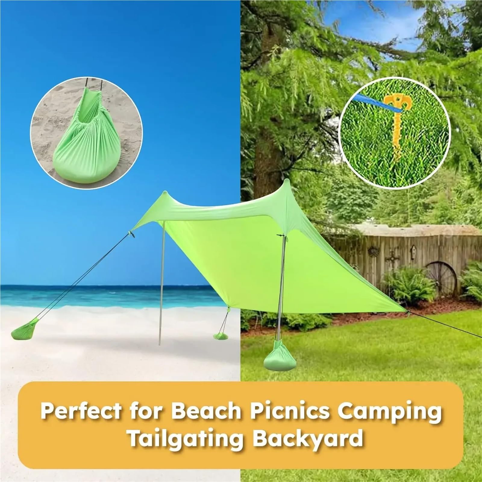Paravento da Spiaggia Tenda da Spiaggia for Esterni, Riparo dal Sole, Tende Campeggio, Antivento, monoblocco(Size8)