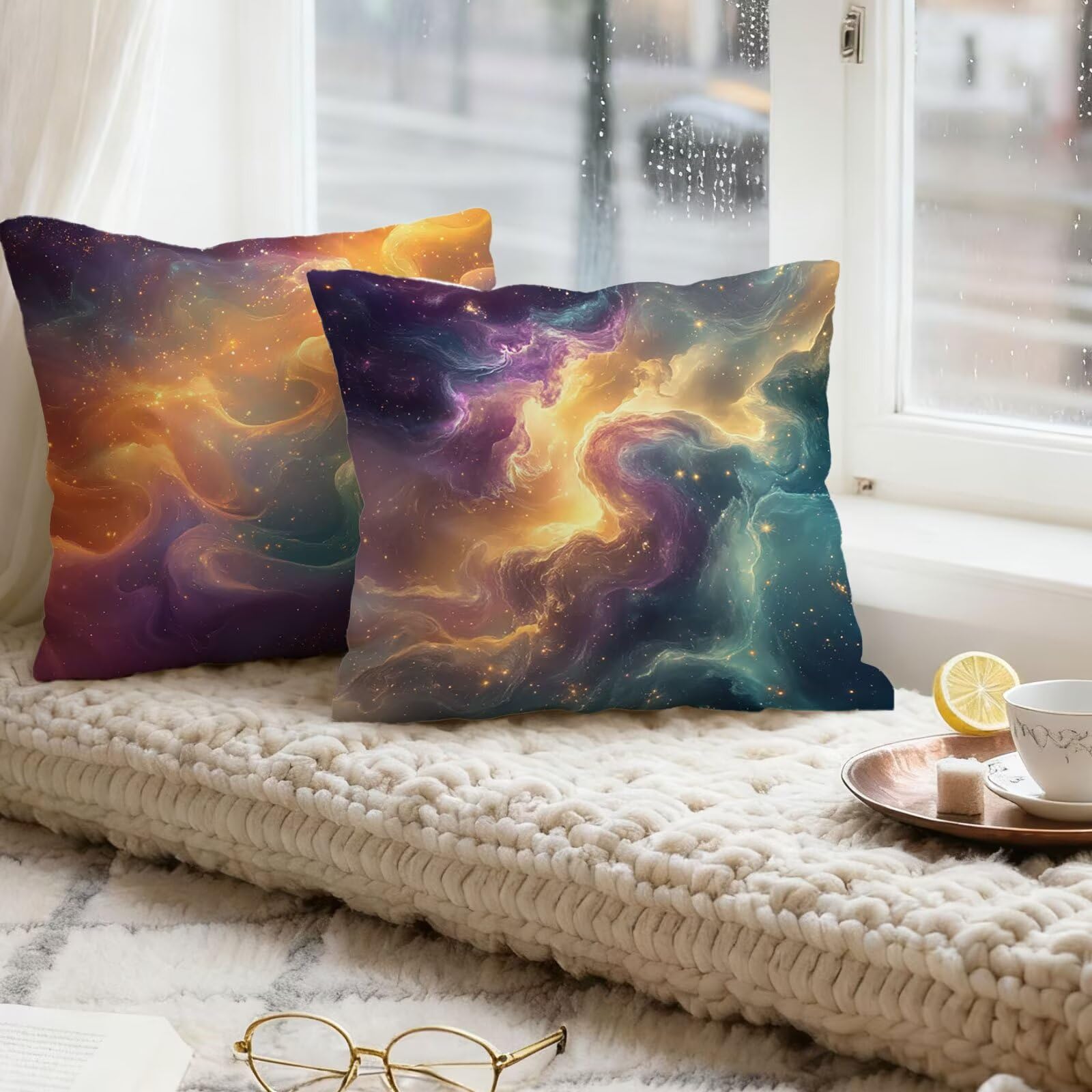 Vistoso Funda Cojin 65x65 SueñO Funda Almohada 65x65 Cojines Sofa Súper Suave Fundas Cojines Decorativos Fundas Almohadas 4 Piezas Cervicales y Cuello, para Hogar Sofa Cama Salon Decoracion E - 123