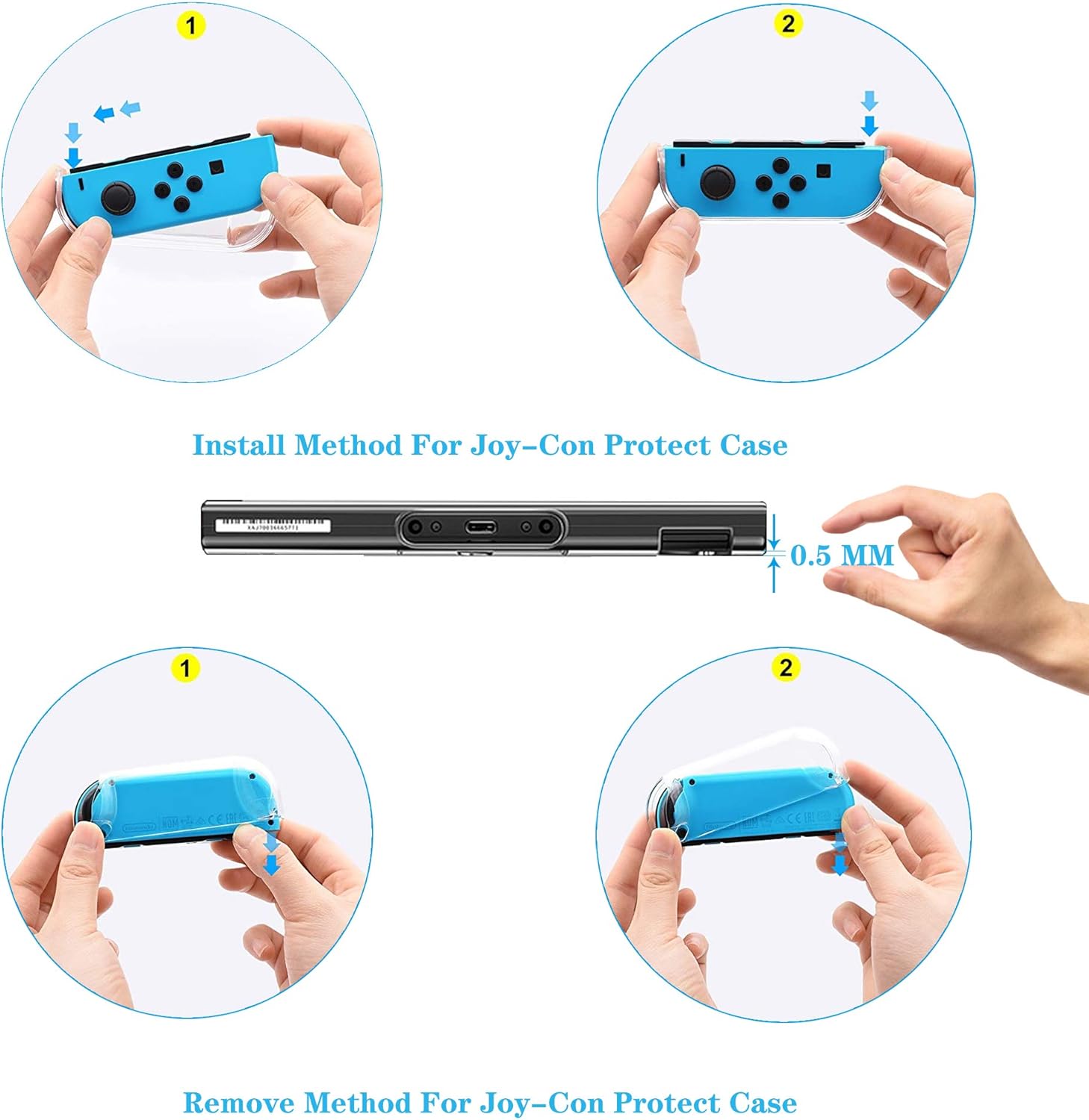 Dockable Clear Case for Nintendo Switch, FANPL Protective Case Cover for Nintendo Switch and Joy Con Controller- Crystal Clear - Image 6