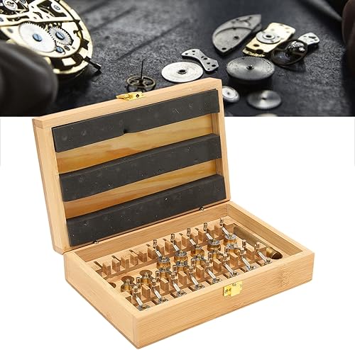 Miniatura 6 de Bobinadora de resorte principal, kit profesional de herramientas de cuerda de cobre de alta precisión con caja de almacenamiento de madera,