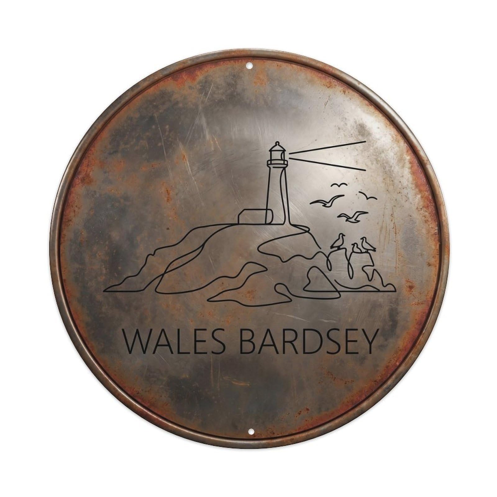 Bardsey Pilgrimage Welsh Minimalist European Journey Metal Tin Sign