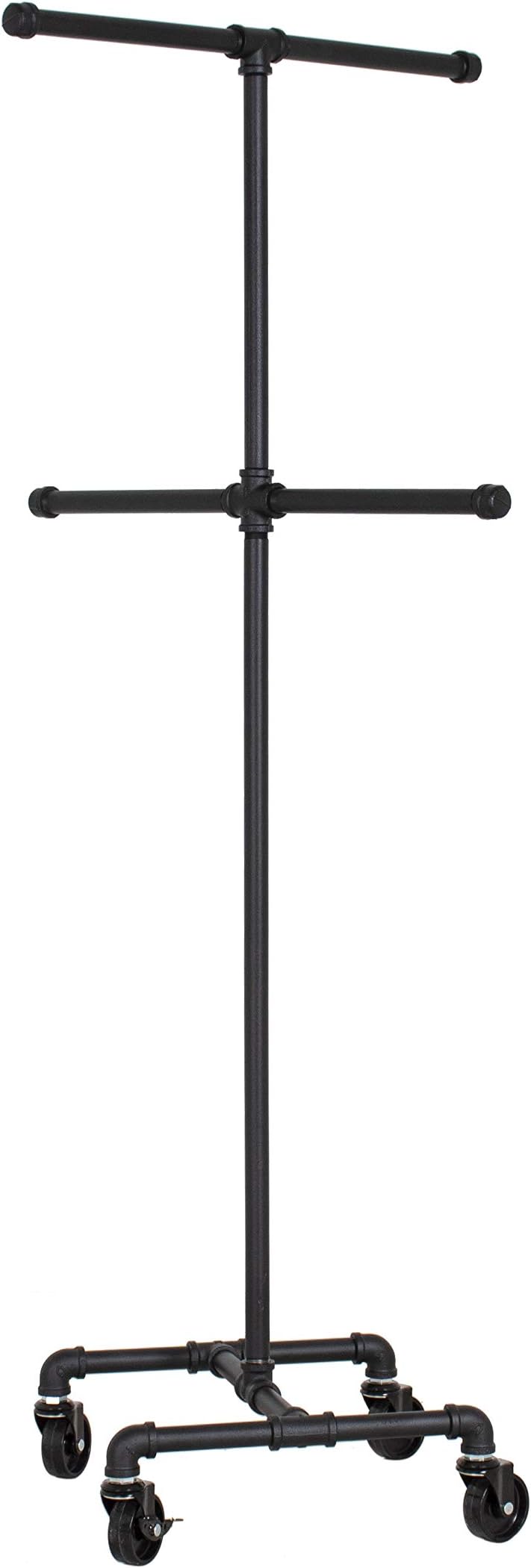 - Industrial Pipe 4-Way Clothing Rack by William Robert's Vintage