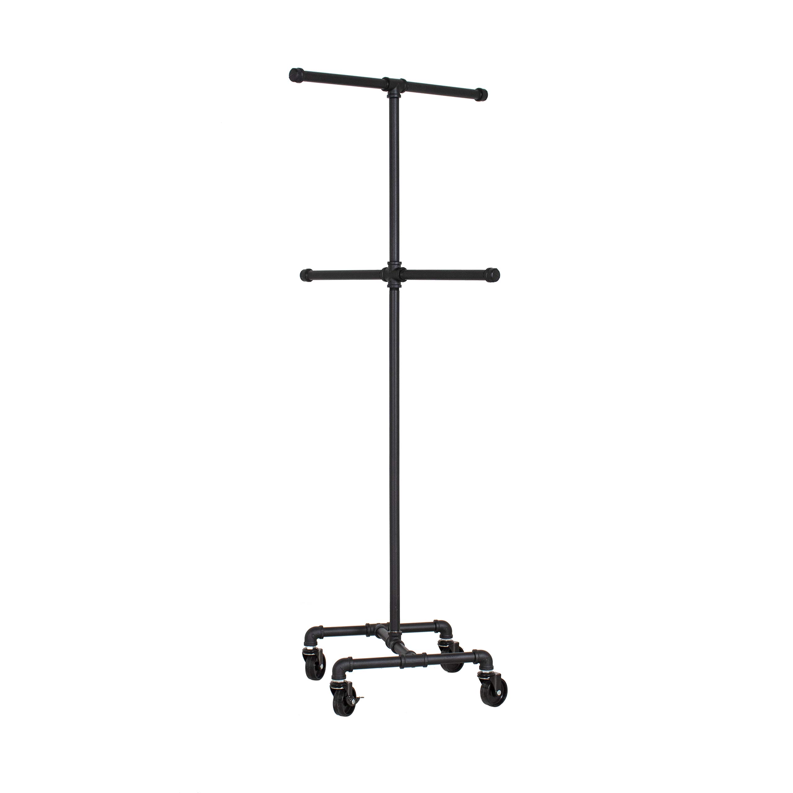 - Industrial Pipe 4-Way Clothing Rack by William Robert's Vintage