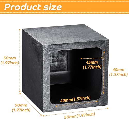 Miniatura 9 de Molde de lingote de grafito, molde de lingote de plata, molde de crisol de lingote de fundición de oro para fundición, refinado, oro, plata, metal,