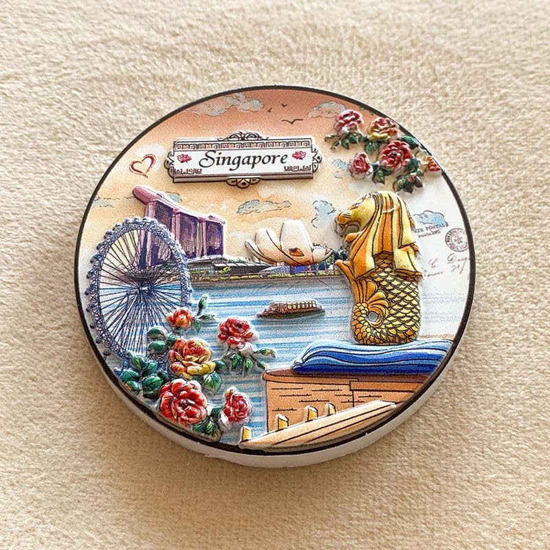 Imán decorativo 3D para refrigerador, diseño Singapur miniatura 4