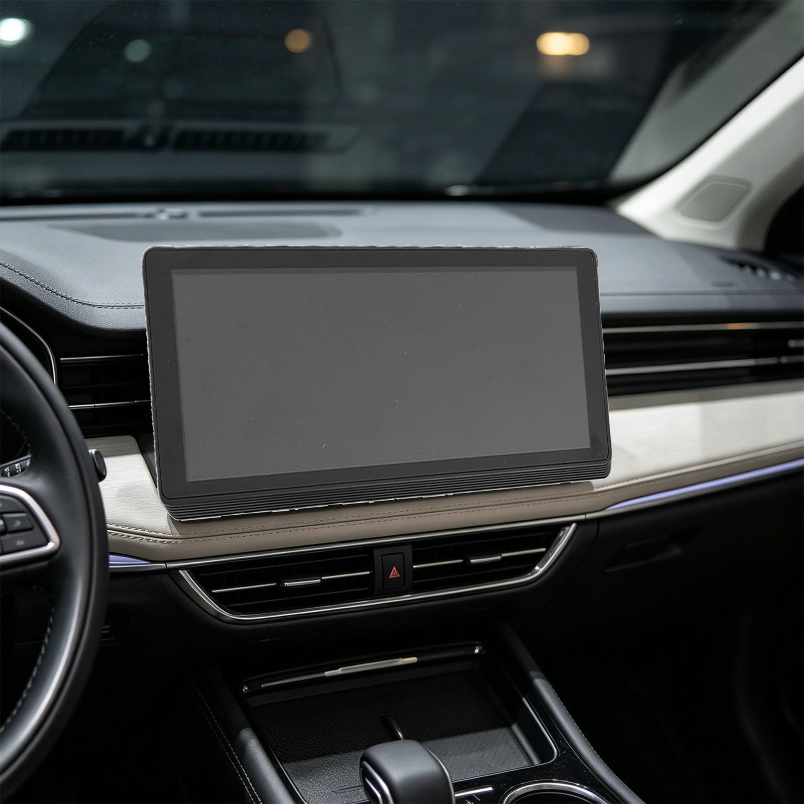Denash Ekran Samochodowy o Przekątnej 10,2 Cala, Bezprzewodowy Odtwarzacz Samochodowy i Ekran Dotykowy Android Auto, Sterowanie Głosowe Nawigacja GPS Bluetooth FM i Zestaw Głośnom (Stojak na biurko)