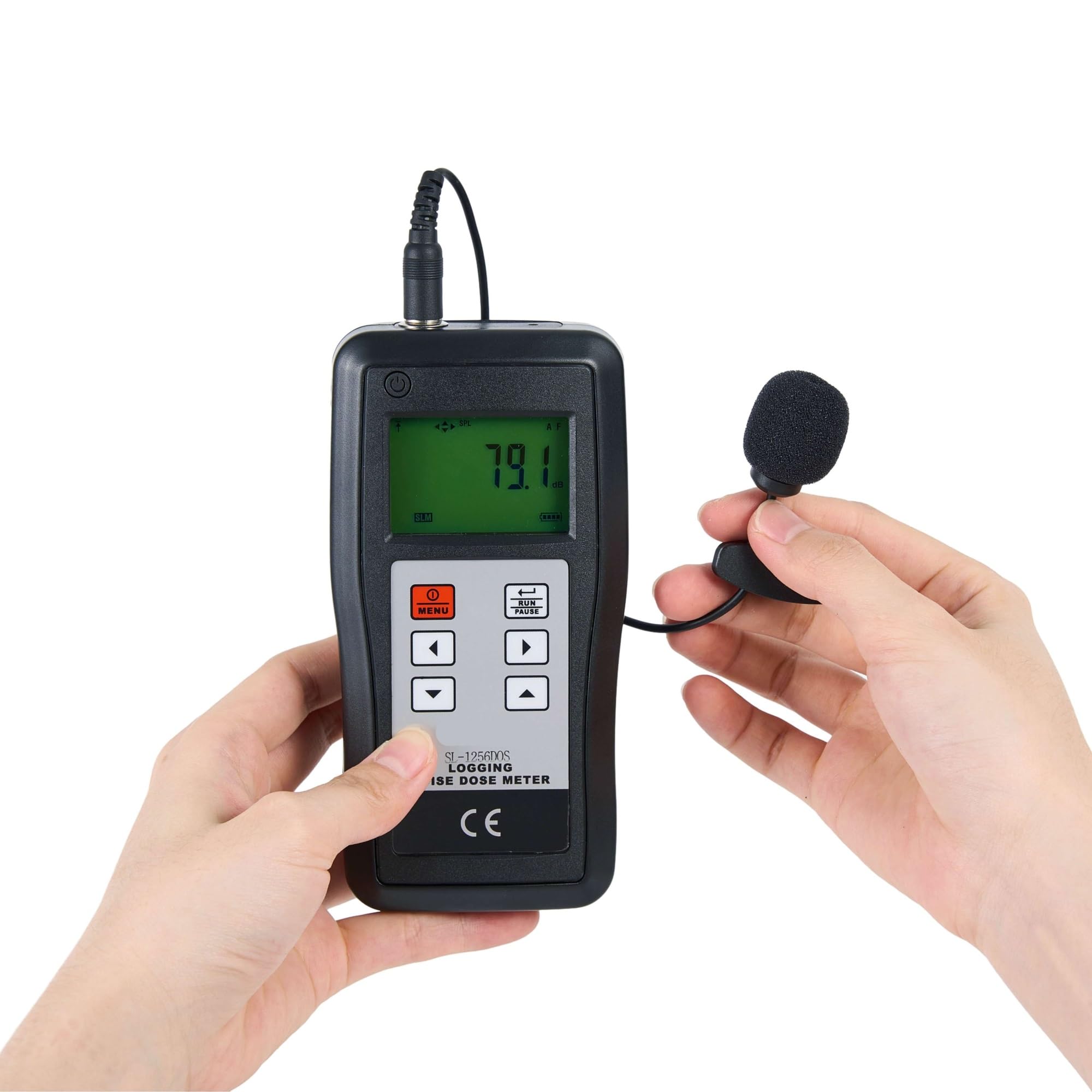 Fonometro, SL-1256DOS Misuratore di dose rumore elettronico con registrazione digitale Tester livello sonoro Protezione IP67 Misurazione 1% ad alta precisione
