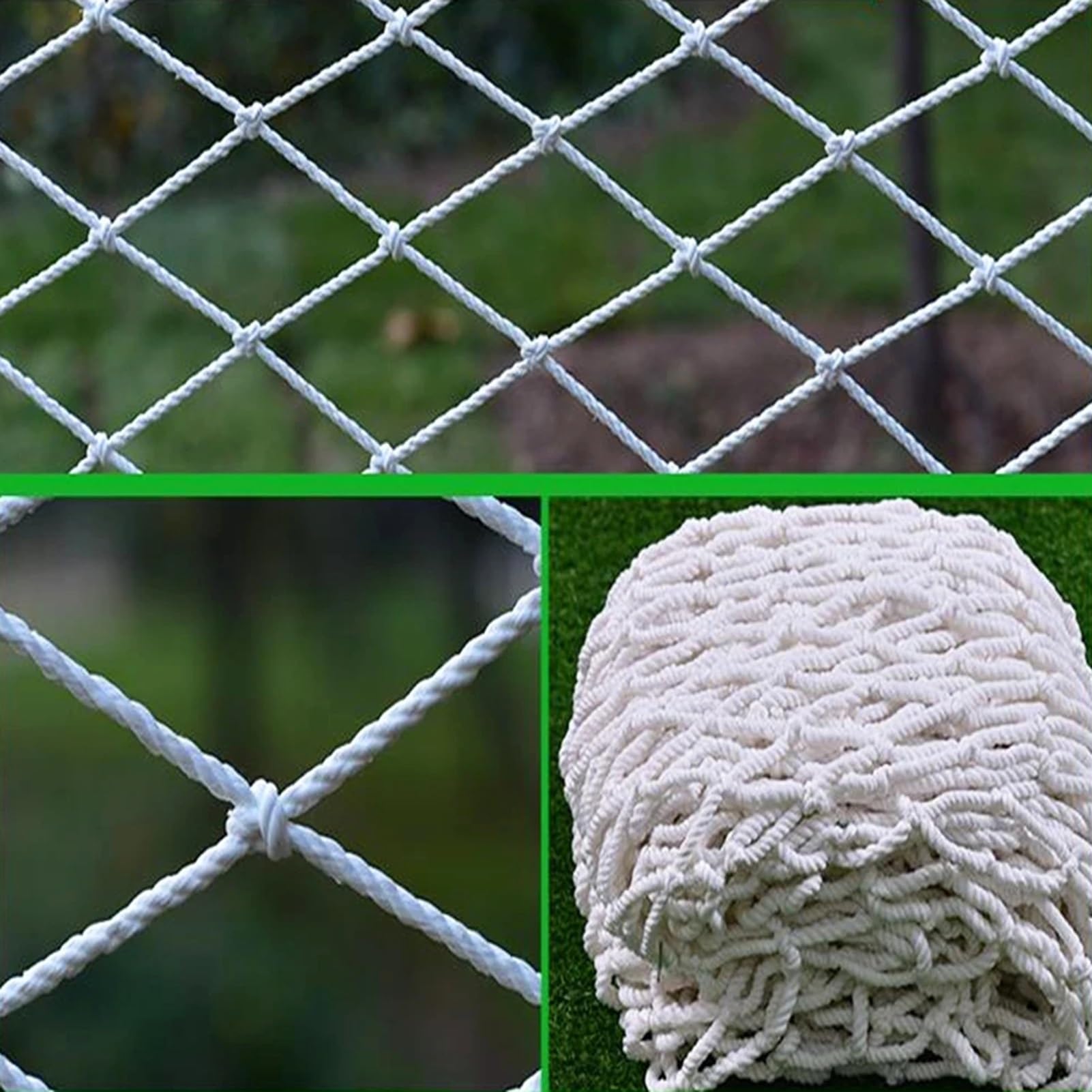 Kindersicherheitsnetz, weißes Netz-Sicherheitsnetz für Kinder, 1,5 x 10 m, Outdoor-Spielplatzschutz, Seilzaun für Tore & Baustellen, Kindersicherungslösung