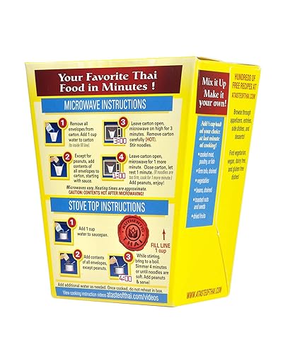 Miniatura 4 de A Taste of Thai Pad Thai Noodles  Paquete de 6 fideos instantáneos para calentar y comer con salsa tailandesa clásica sin gluten comida vegana ideal