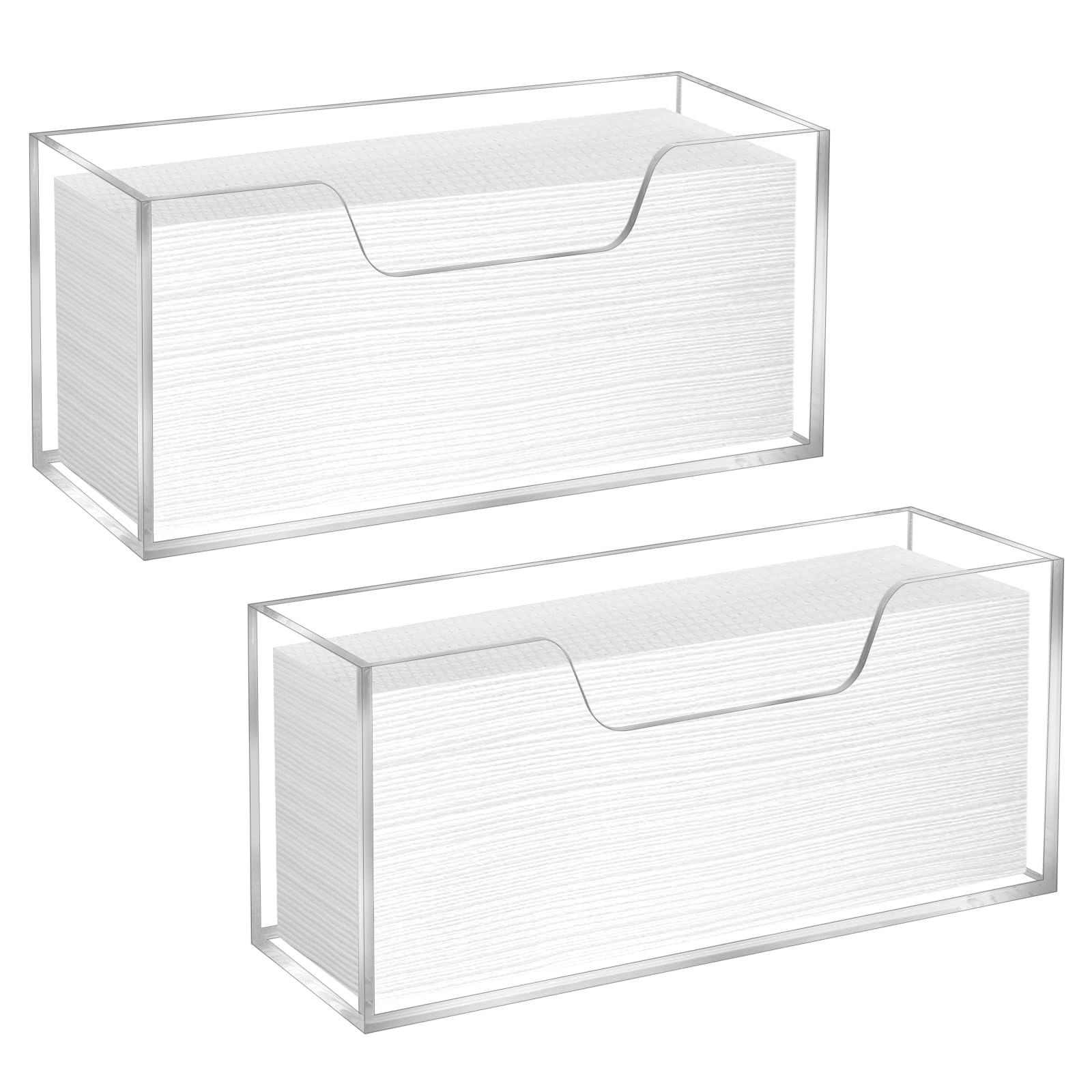 Amazon.com - 2Pack Acrylic Paper Towel Holder Countertop - Disposable ...