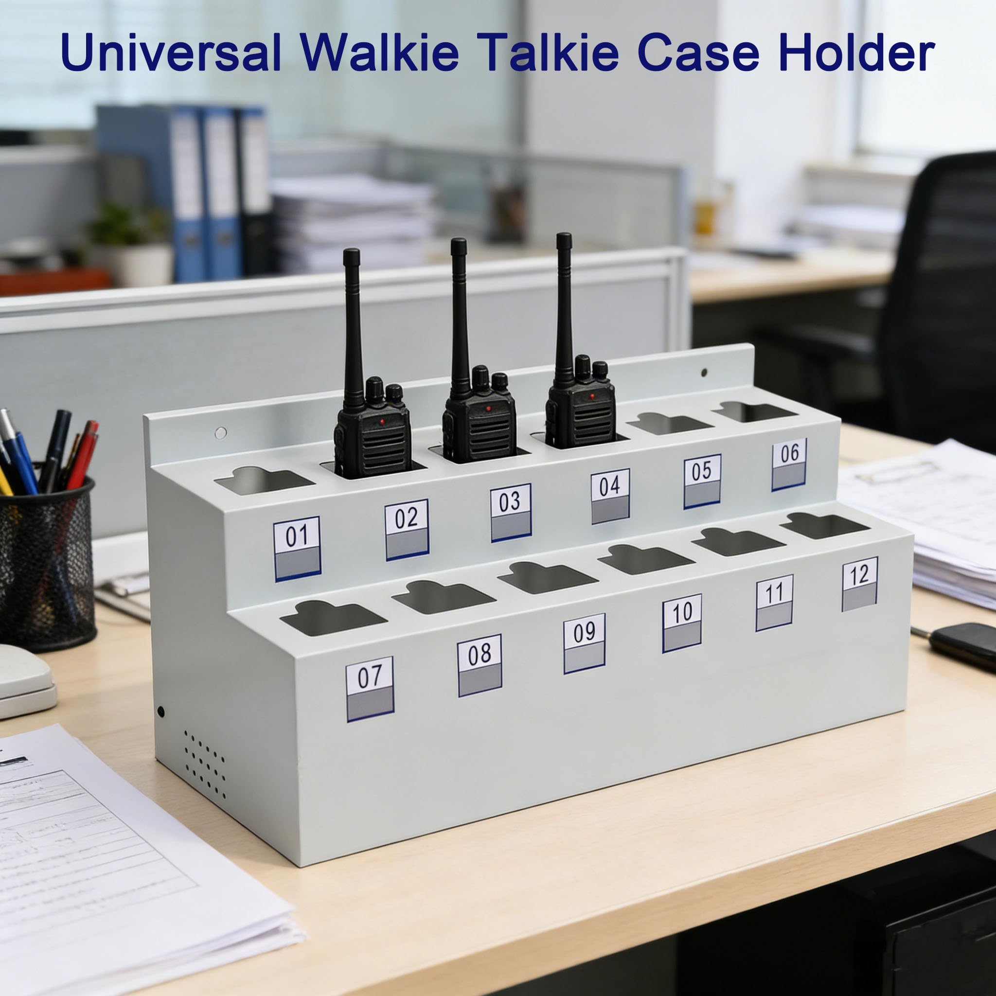 Supporto da Parete per walkie Talkie, Organizer Universale per Radio ricetrasmittenti a Due Vie per impieghi gravosi con Etichette numerate, Dispenser per Radio per Ufficio, Magazzino, sicur