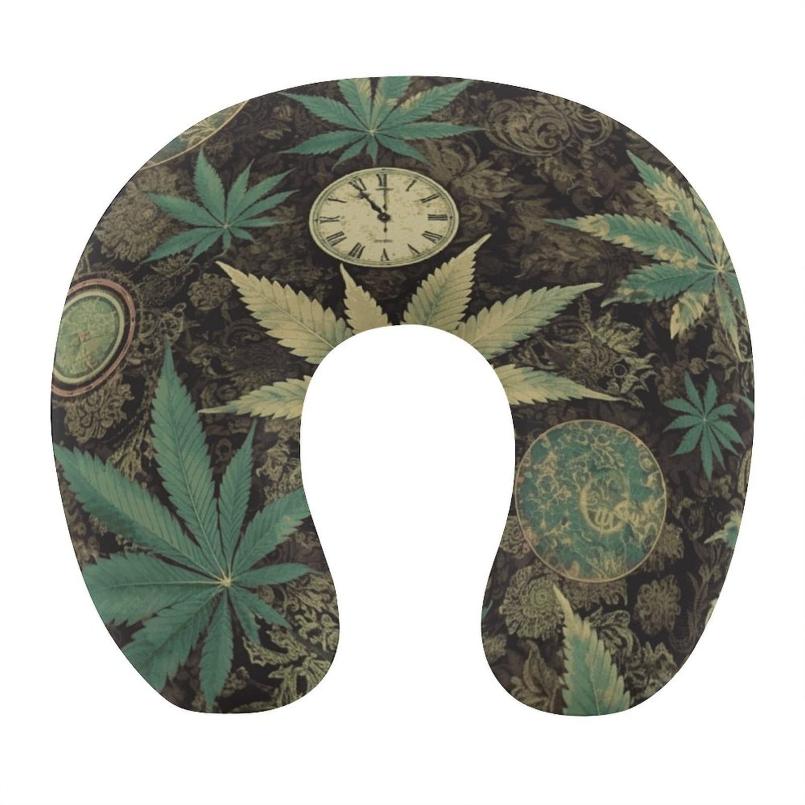 Btcowzrv Style A Puff In Time Weed Marijuana U Shaped Neck Pillow Travel Pillows
