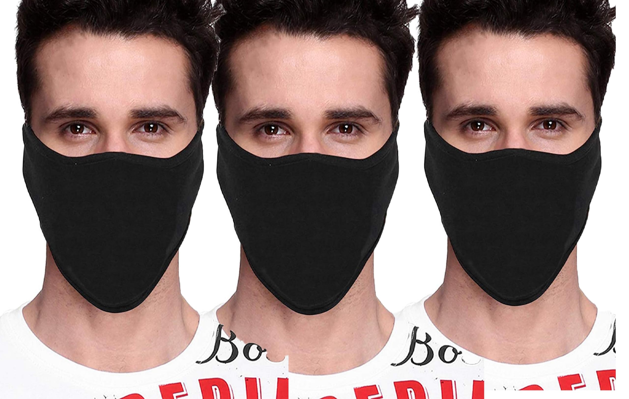 PrimeBox Men'S Pro Cotton Bike Riding Cycling Anti Pollution Dust Sun Protection Half Face Cover Ninja Reusable Mask Black Set Of 3Pcs Rider Mask-image-33