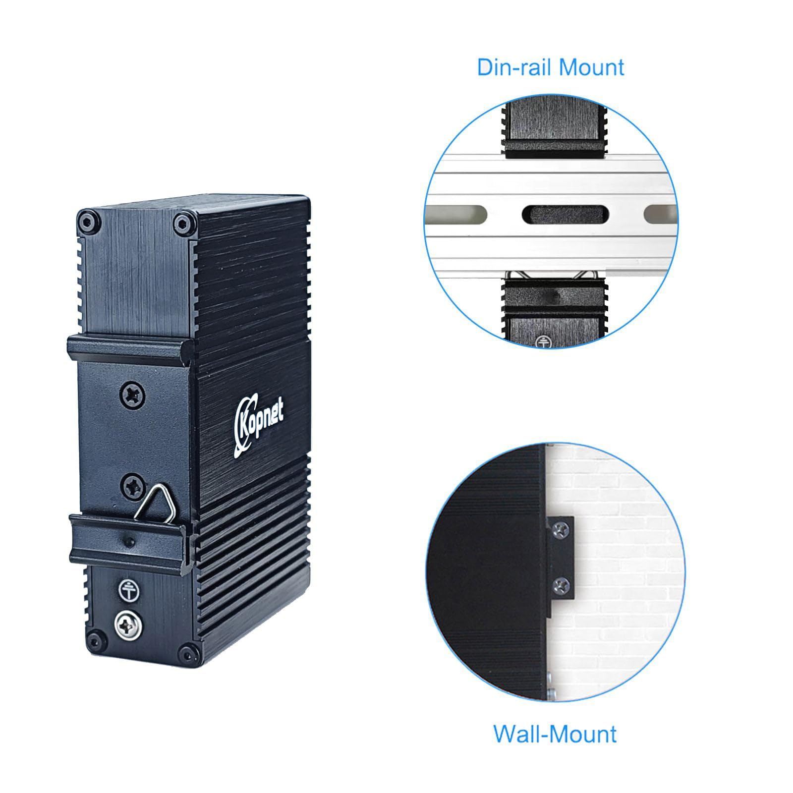Injecteur industriel 2 canaux 2,5 G PoE++ Montage sur rail DIN 802.3af/at | 2 ports d'alimentation par Ethernet IEEE 802.3at/bt, 2,5 Gigabit PoE, -40 °C à 80 °C, montage sur rail DIN
