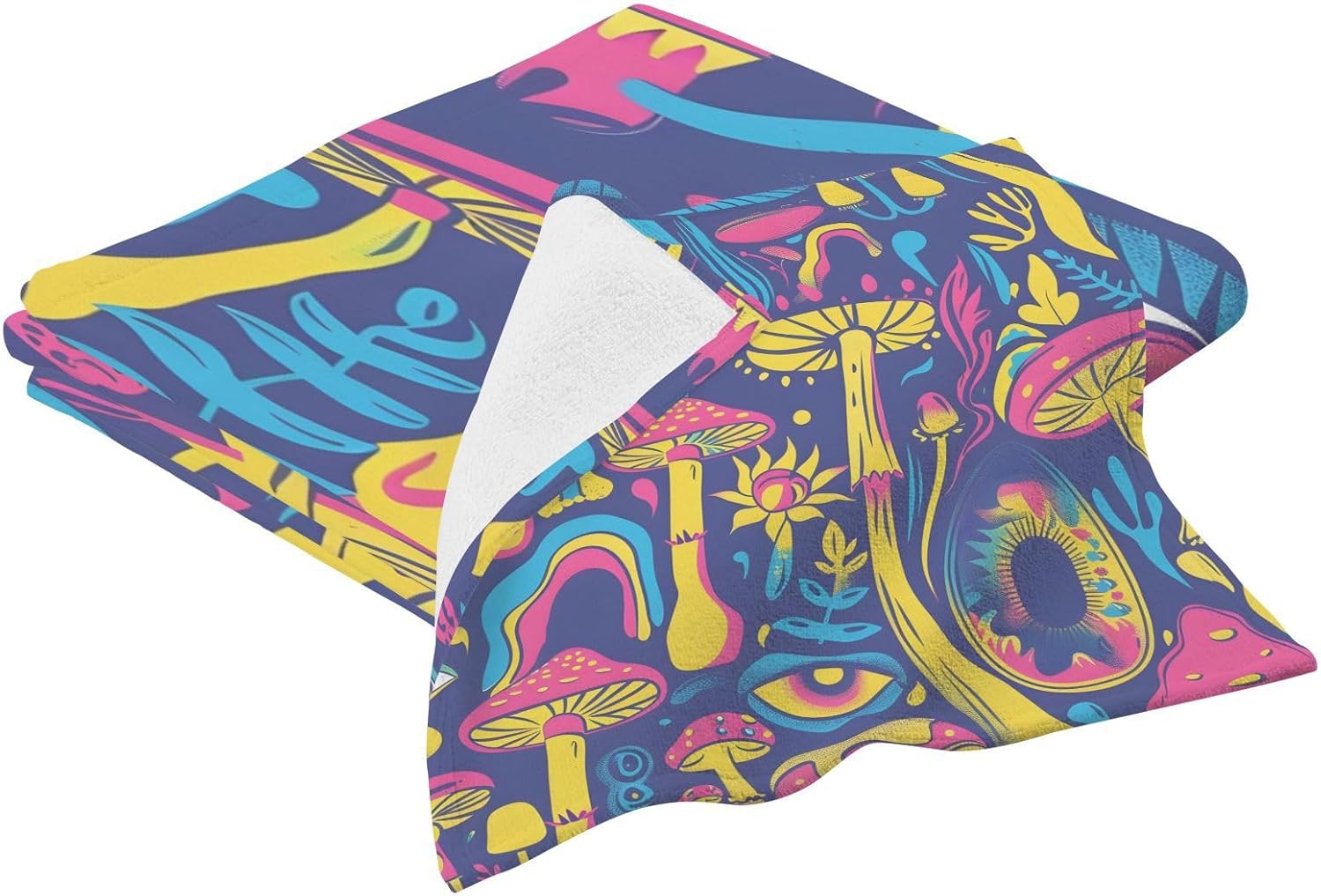 Hand Towels Premium Soft and Highly Absorbent Mushroom and Eye 2 Pcs Towels for Bathroom Set 100% Cotton Decorative Face Towels