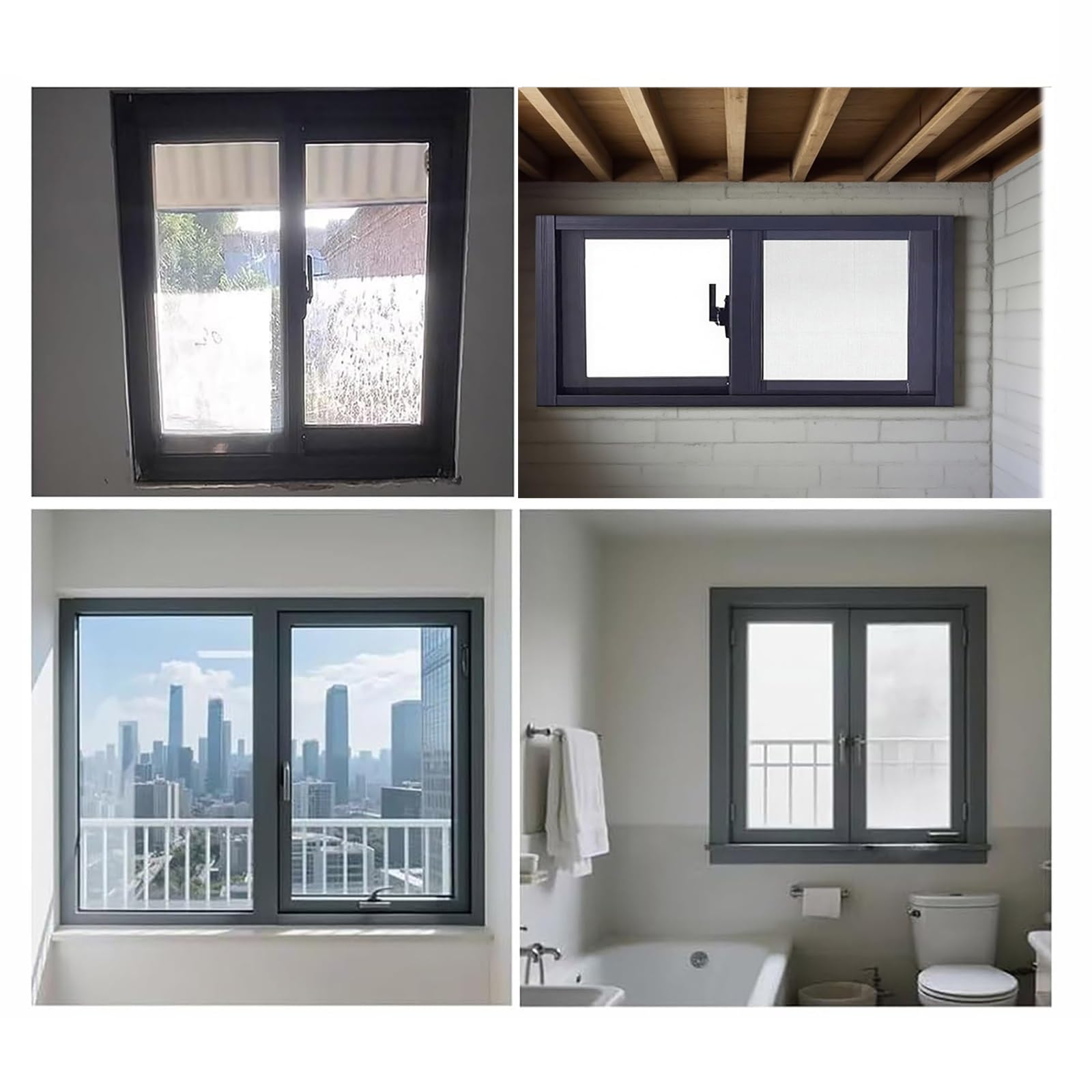 Kellerfenster, Horizontale Aluminium-Schiebefenster mit Sicherheitsglas und Insektenschutzgitter, für Schuppen, Badezimmer, Keller und Hühnerställe(150x120cm)