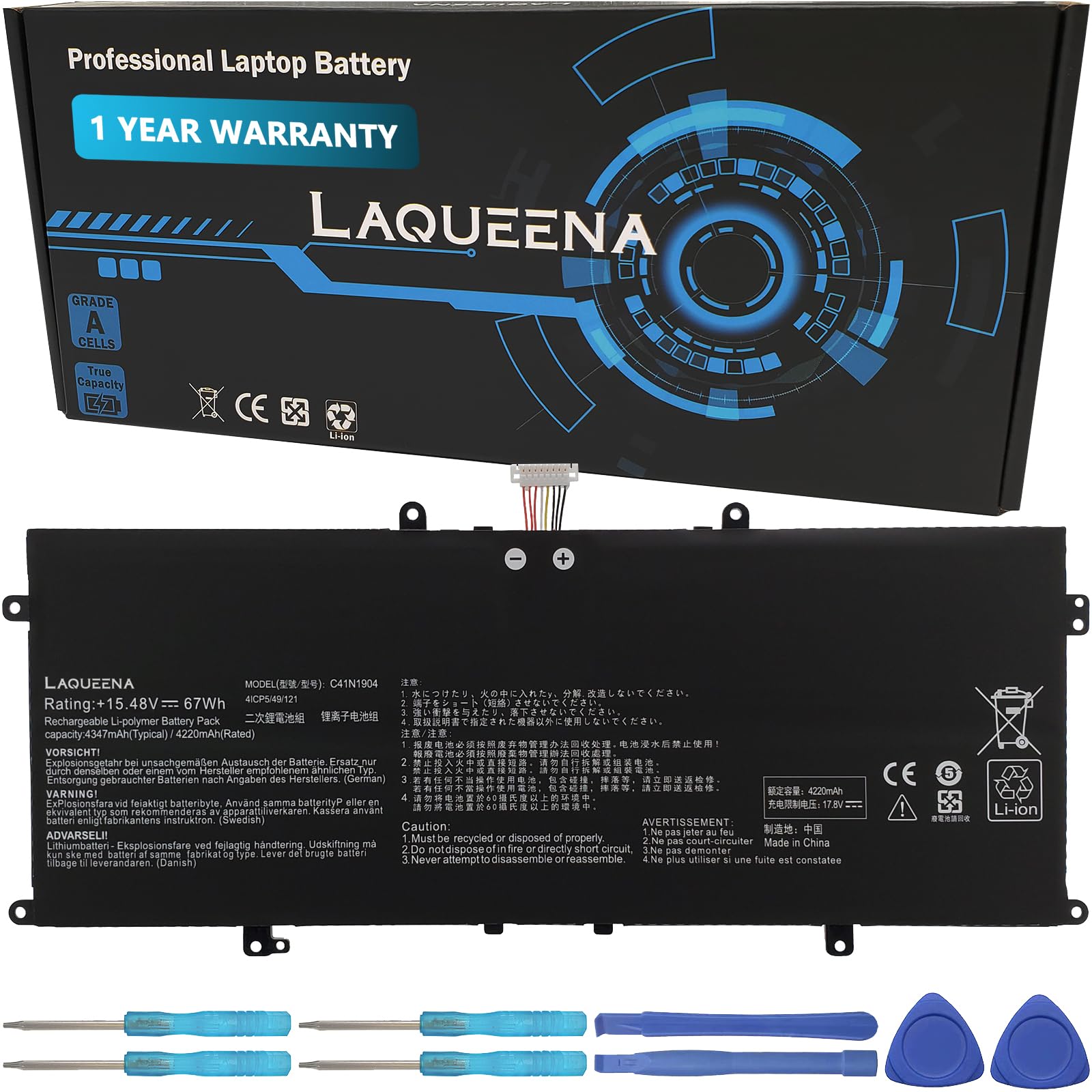 LAQUEENA C41N1904 Laptop Battery Compatible with ASUS ZenBook 14 UM425IA UX425EA UX425JA 13 BX325JA UX325EA UX325JA UX325SA UM325SA UX363EA UX363JA S UX371 UX393 UX393EA UX371EA S14 S435 S435EA