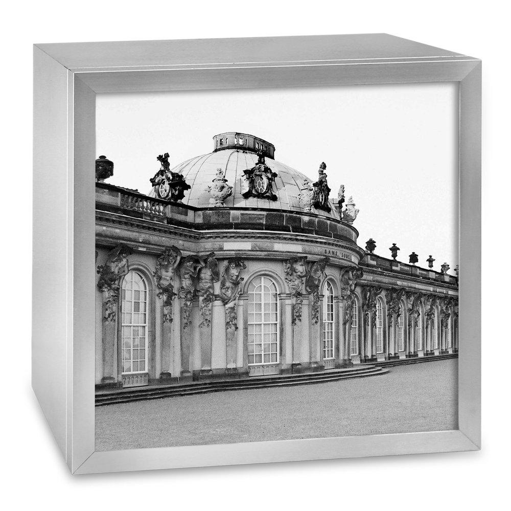 Boite à lumière Château Sanssouci en aluminium 37x37 cm pour déco