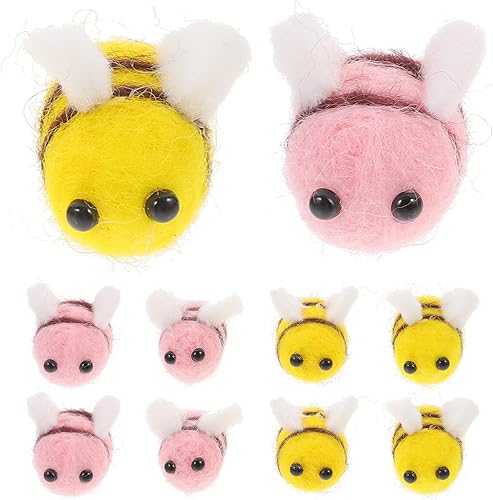 EXCEART 24 bolas de fieltro de lana para manualidades de abeja, suministros para baby shower, revelación de género, fiesta, guardería, tienda de