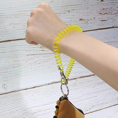 Miniatura 9 de Mini Skater Llavero retráctil en espiral, 6 unidades, con cuerda elástica antipérdida, con cierre de mosquetón de metal para llaves, cartera,