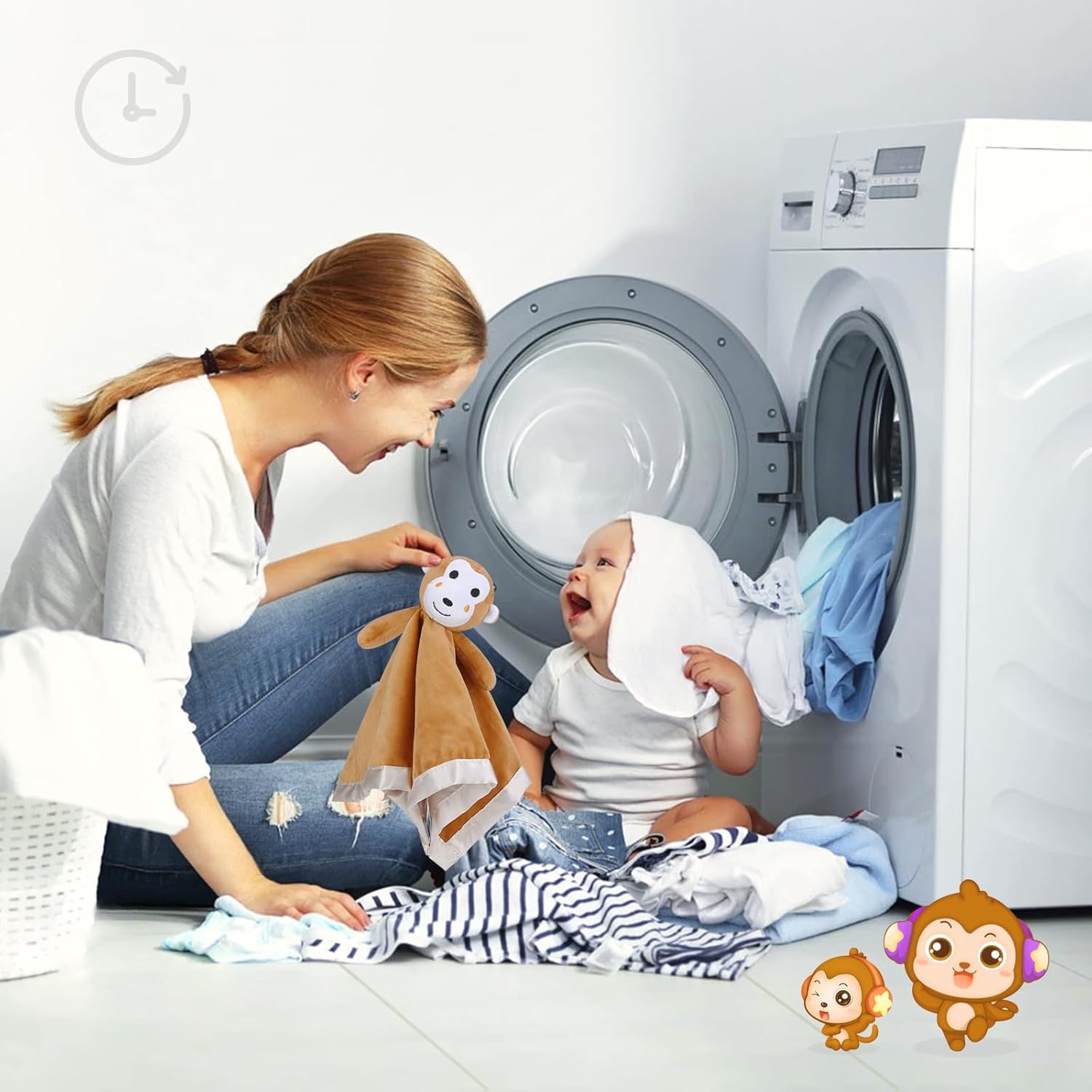 Pro Goleem Monkey Loveys for Babies, Soft Security Blanket Baby Snuggle Toy Newborn Stuffed Animals Baby Gifts for Boys and Girls, 16 Inch - Image 6