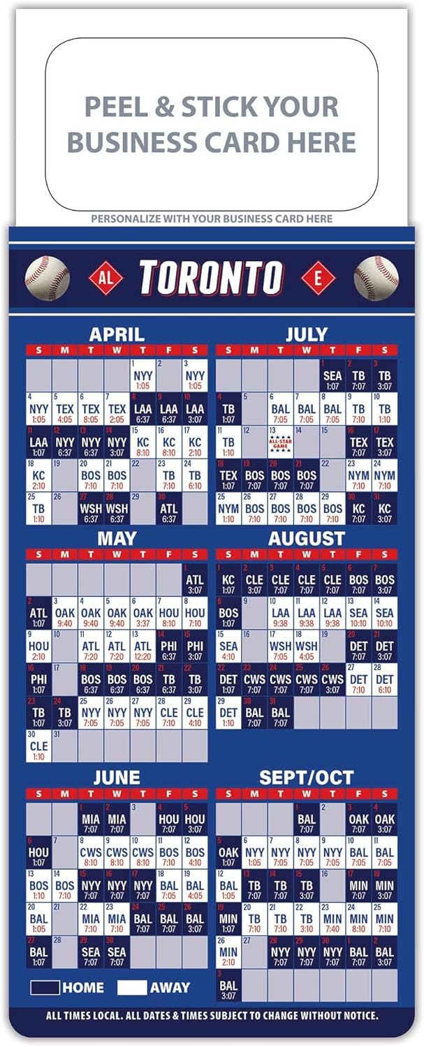 2026 Pro Baseball Sports Schedule (Denver) - 50/100/300 Quantity - Add Your Business Card - Fridge Magnets - Promotional Item, Business Advertising Products