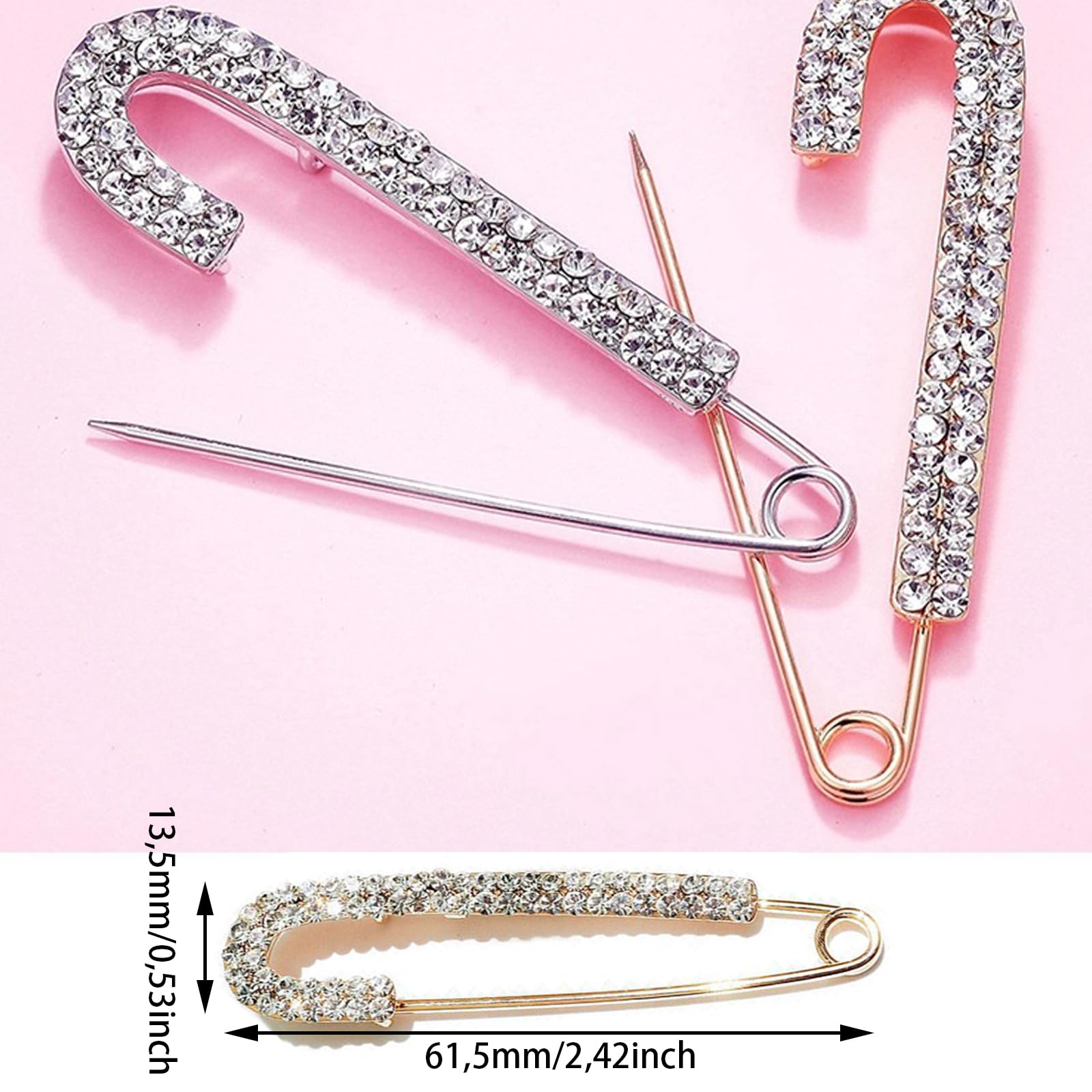 Lot De 10 épingles à Nourrice Strass Dorées Pour Vêtements Et