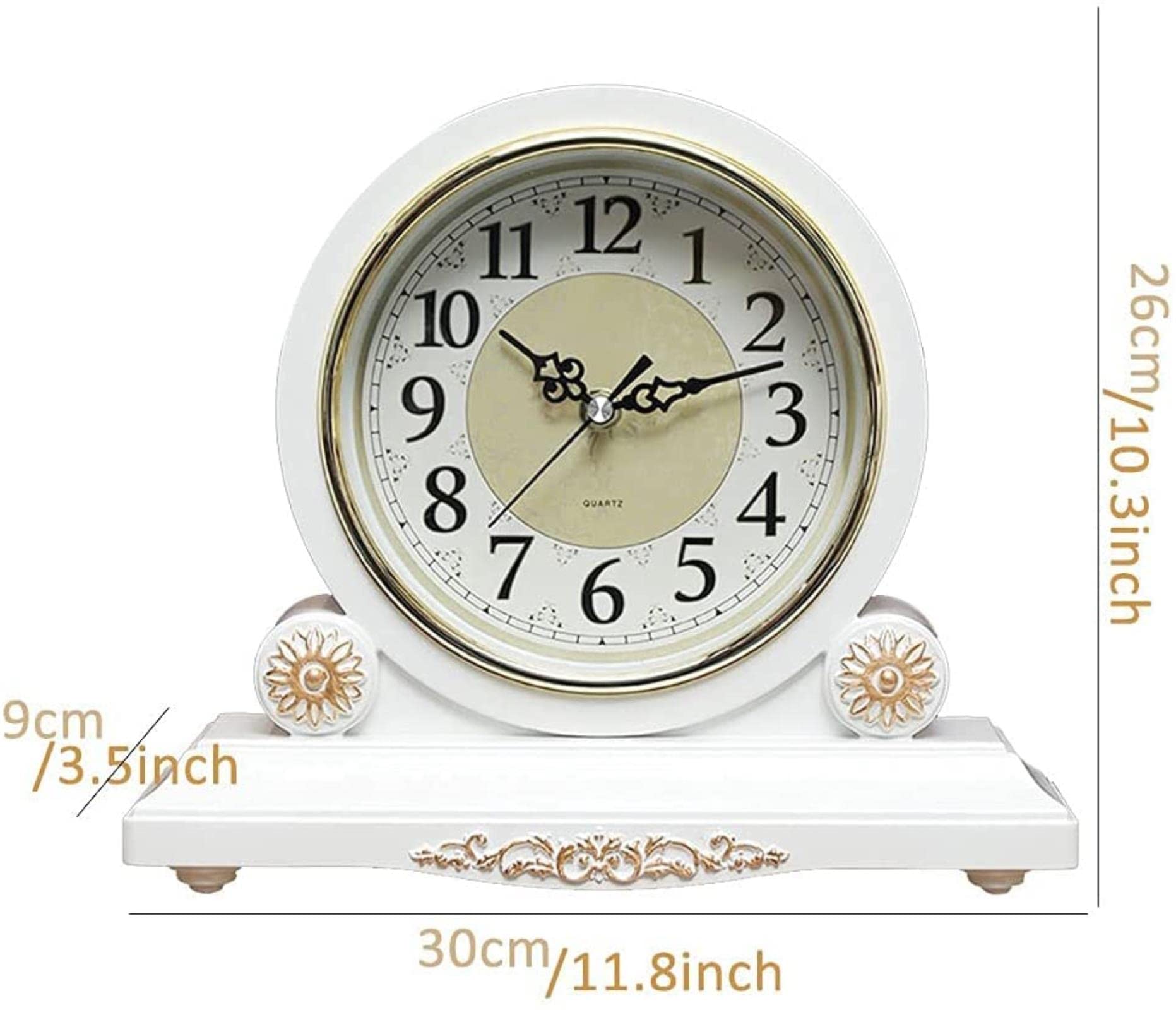 Orologio Da Mensola ESGT - Vintage, Movimento Silenzioso, A Batteria, Per Casa - Foto 2