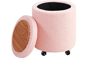 Cpintltr Round Rolling Ottoman with Wheels