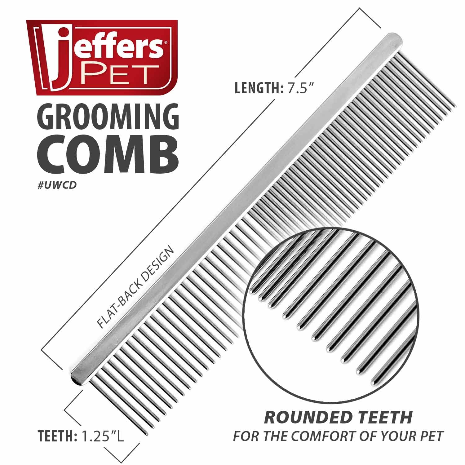 Jeffers Kamm, Chrom, 37 fein/26 grob, 33 mm, 19 mm