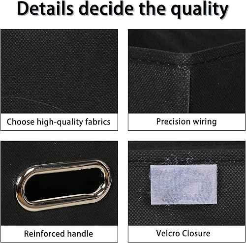 Miniatura 7 de DABEACT Contenedores de almacenamiento de tela con tapas organizadores de armario cesta de almacenamiento plegable con asas para el hogar cajas de