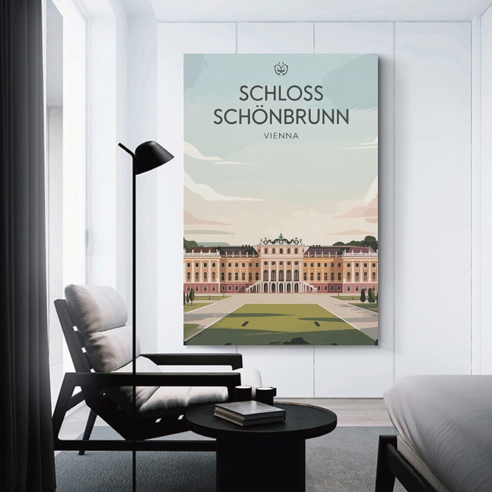 Junmoney Unframe-Style-20 Sch Nbrunn Palace Vienna Canvas Wall Picture, 24X36inch(60X90cm), For Study, Office Or Focused Interiors, Home Office Artwork With Decorative Appeal