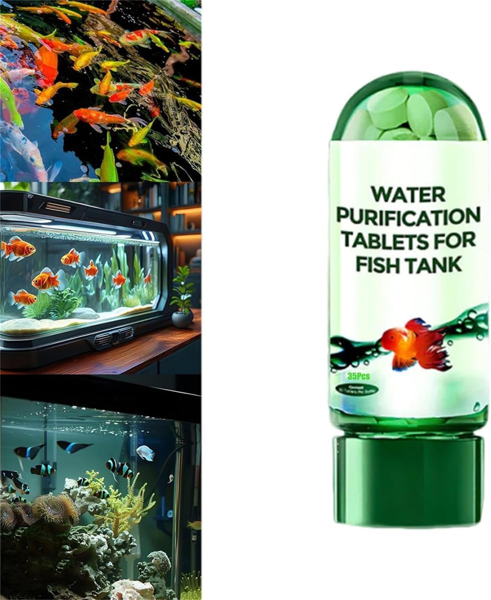 Powerful Aquarium Water Purification Tablet, Water Purification Tablets, Fast-Acting Fish Tank Cleaner, Remove All Kinds of Turbidity from Fish Tank Wate, Improve Water Quality (1Pcs) — image 1