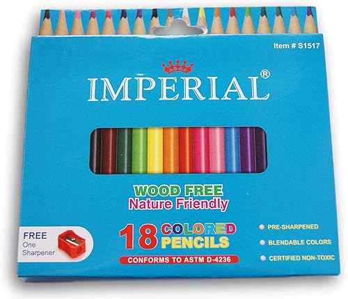 Miniatura 3 de Imperial - Lápices de colores mini con sacapuntas respetuosos con la naturaleza, 18 unidades