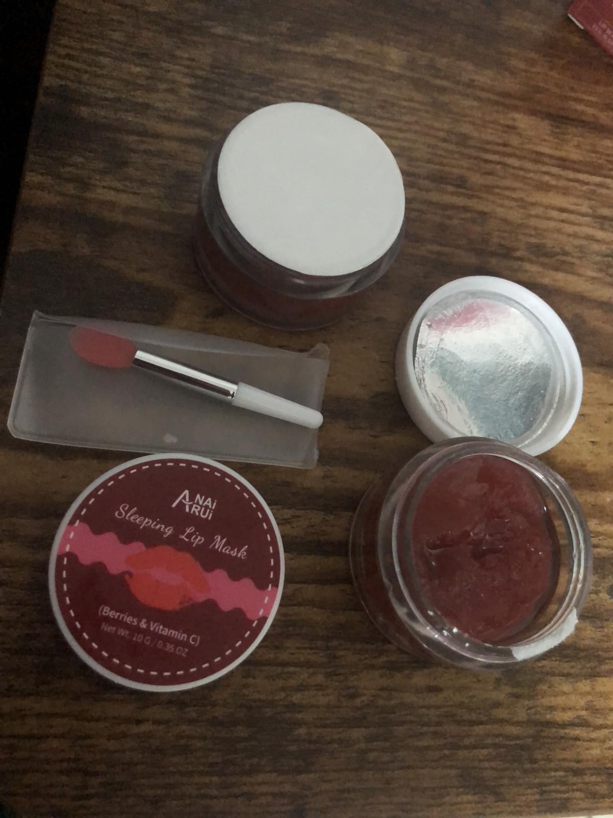 ANAI RUI Lip Scrub & Lip Mask Set, Overnight Treatment Lip Care Products, Set for Mom, Moisturize & Nourish, Dry Cracked Lips, Intense Hydration with Vitamin C, Overnight Lip Mask