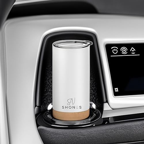 Miniatura 6 de SHONAS Taza térmica de viaje de acero inoxidable de doble pared aislada al vacío de 16 onzas calientefría durante horas, parte inferior de corcho