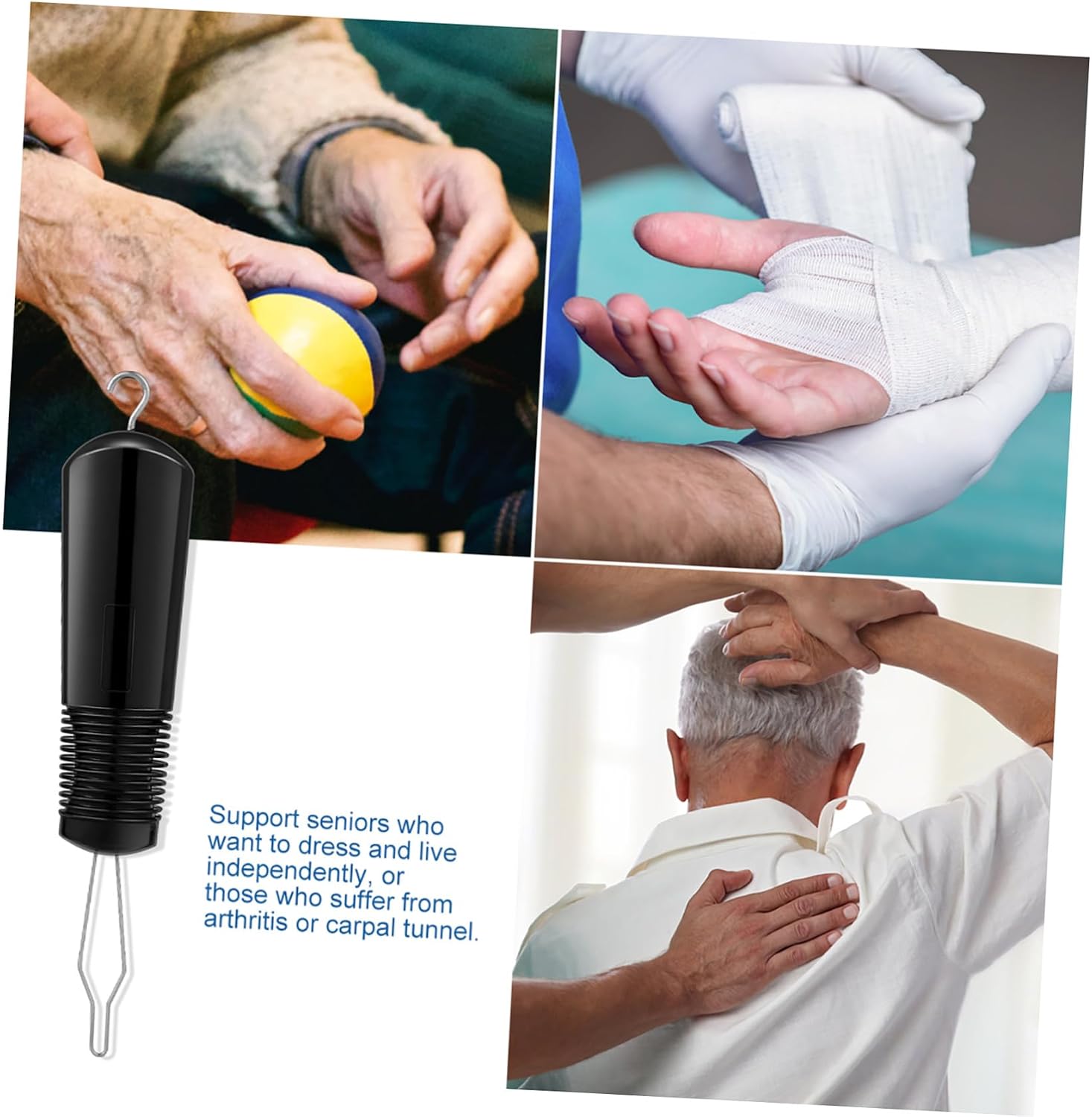 3Pcs Buttoning Tool for Elderly and Arthritis Aid Button Assist Device with Soft Handle Zipper Helper and Buttoning Dressing Aid for Seniors with Dexterity Difficulties